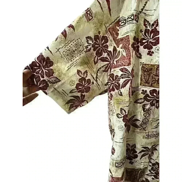 Vtg Ho Aloha Mens Hawaiian Shirt Large Floral Short Sleeve Cotton Button Up - Picture 3 of 5